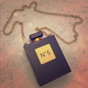 COPY - Acrylic “No. 5” purse with gold tone chain